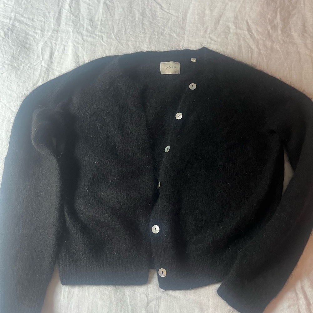Black DOEN cardigan.